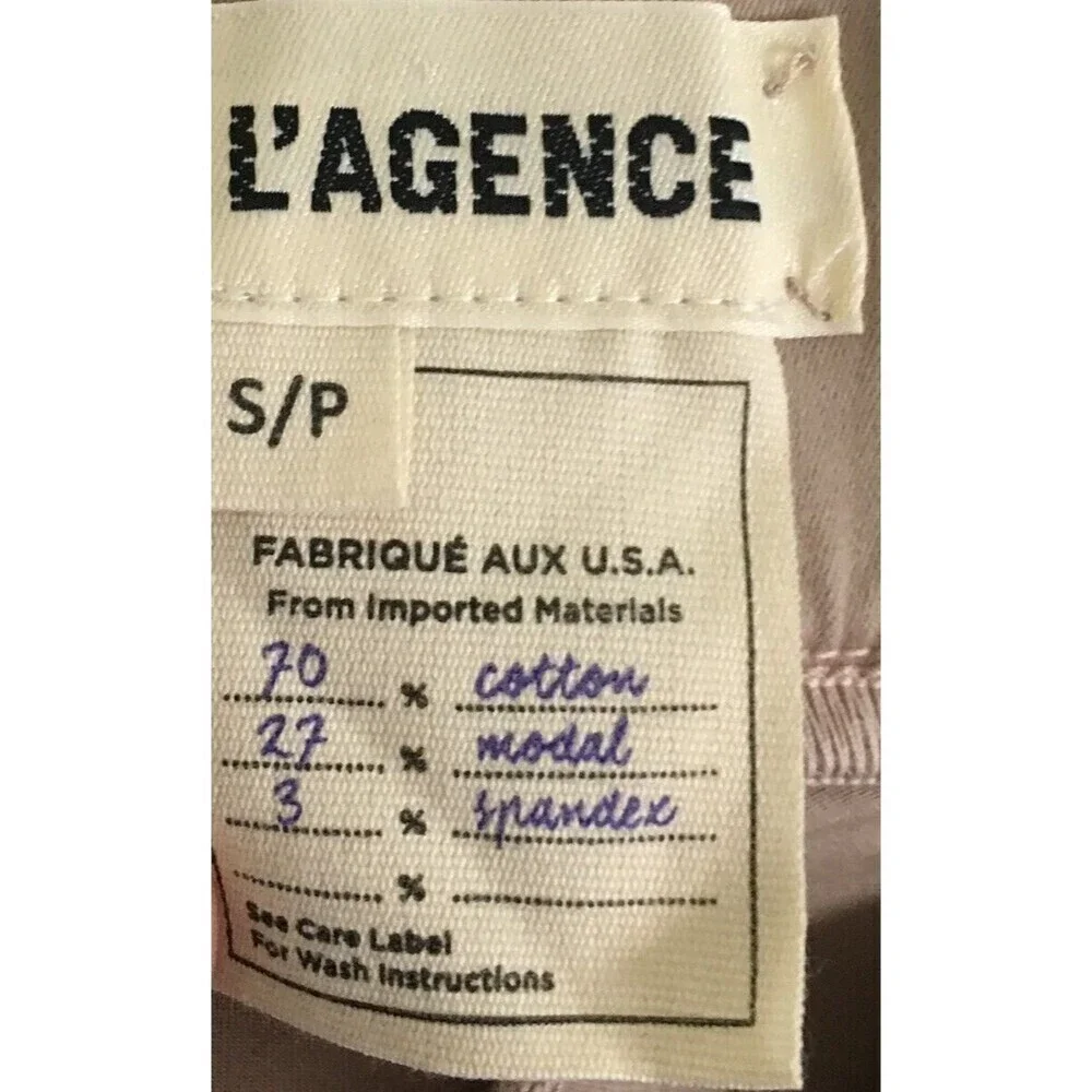 L'agence Jeans Women's Size Small Biscuit Khaki Rosalie High Rise Crop Pull On